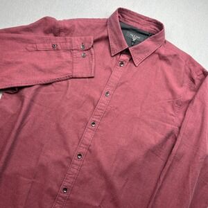 Rag & Bone Finch Zig Zag Dobby LS Shirt Red Stripe XL MBW24HA010ZGML New